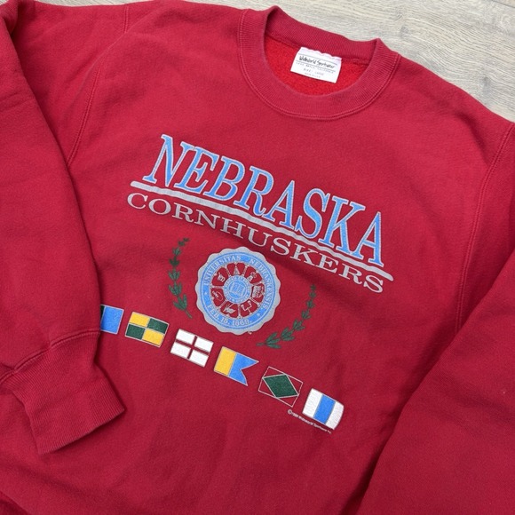 Other - VTG Nebraska Cornhuskers Crewneck Pullover 1990 MiUSA Sz L College